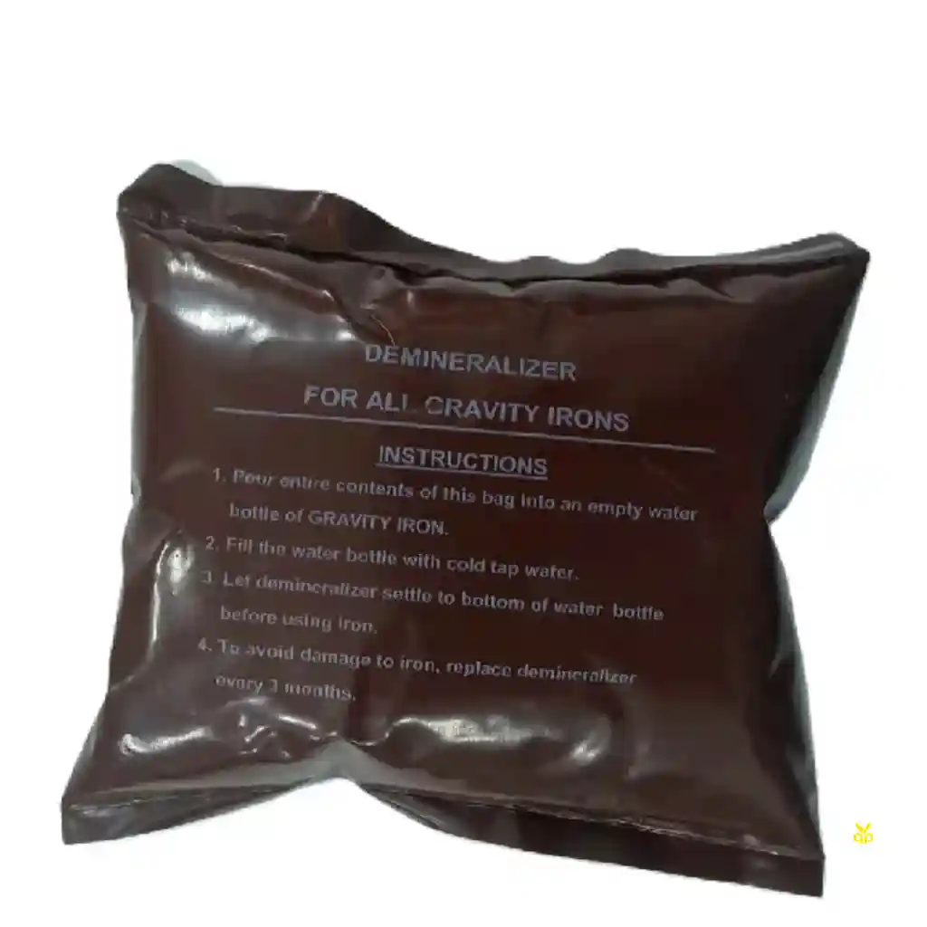 Bolsa de mineral desmineralizador, con las instrucciones impresas