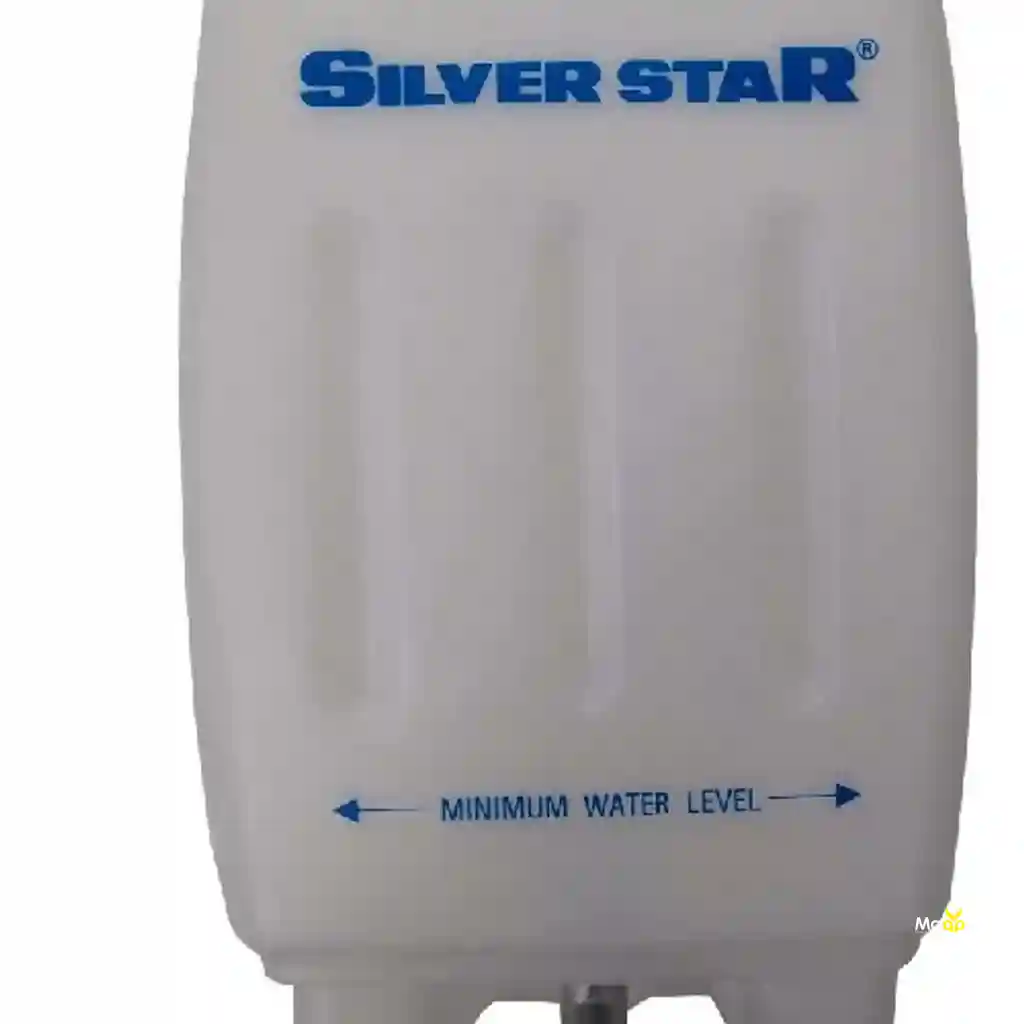 Tanque de agua de 4 litros con su marca de nivel mínimo